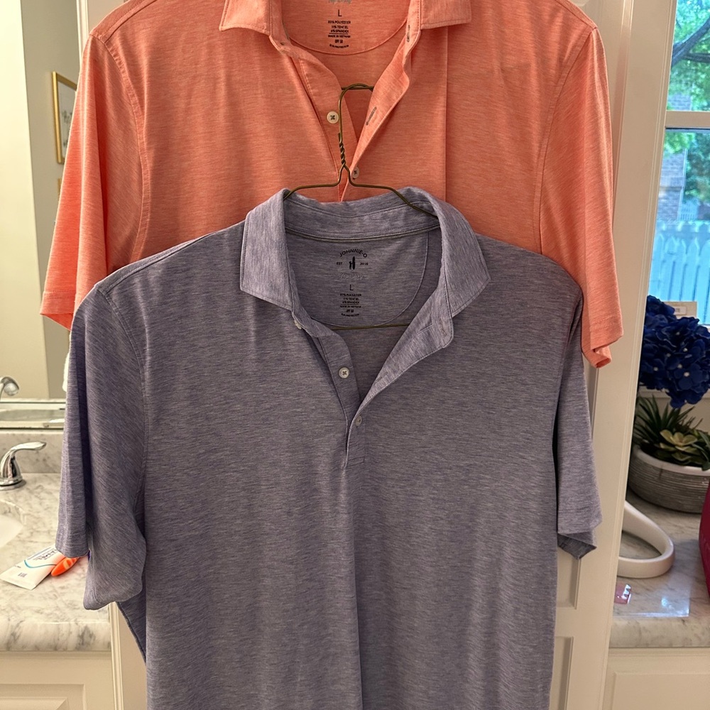 2 Johnnie O Top Shelf Polos LG